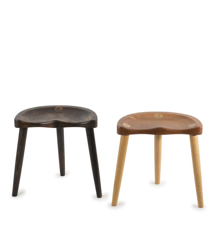 Hauptbild zu Objekt, Zwei Hocker, 1970er Jahre, Robert Roakes, Roakes, Robert Studio, Oxford, Maine, USA, 137B 485