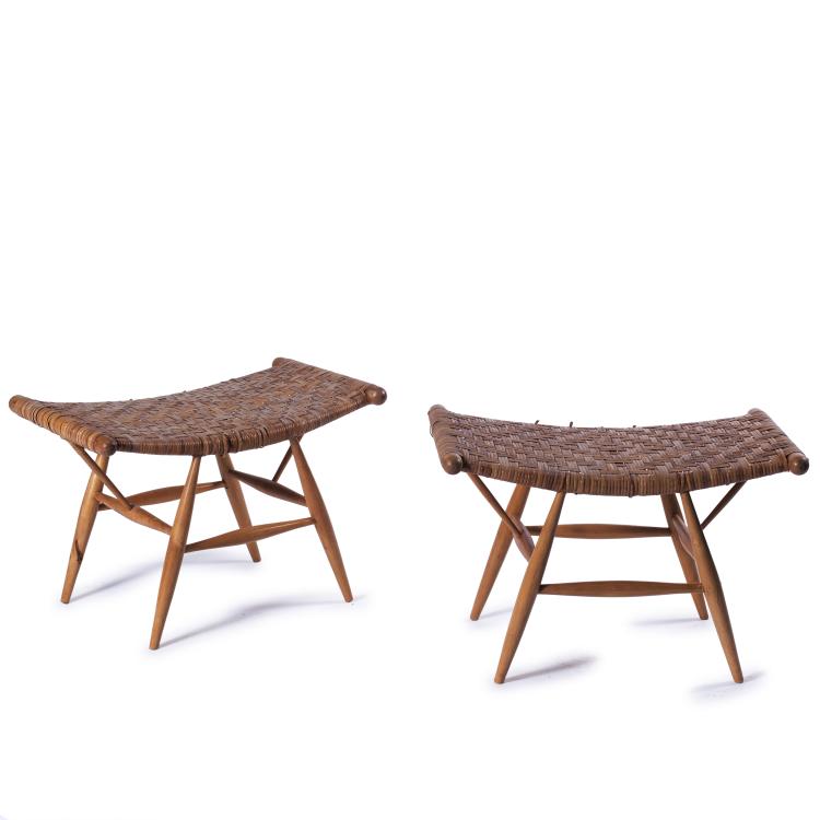 Hauptbild zu Objekt, Zwei Hocker 'Villa Rauma Repola', um 1955, Ilmari Tapiovaara, Finnland, 136A 78