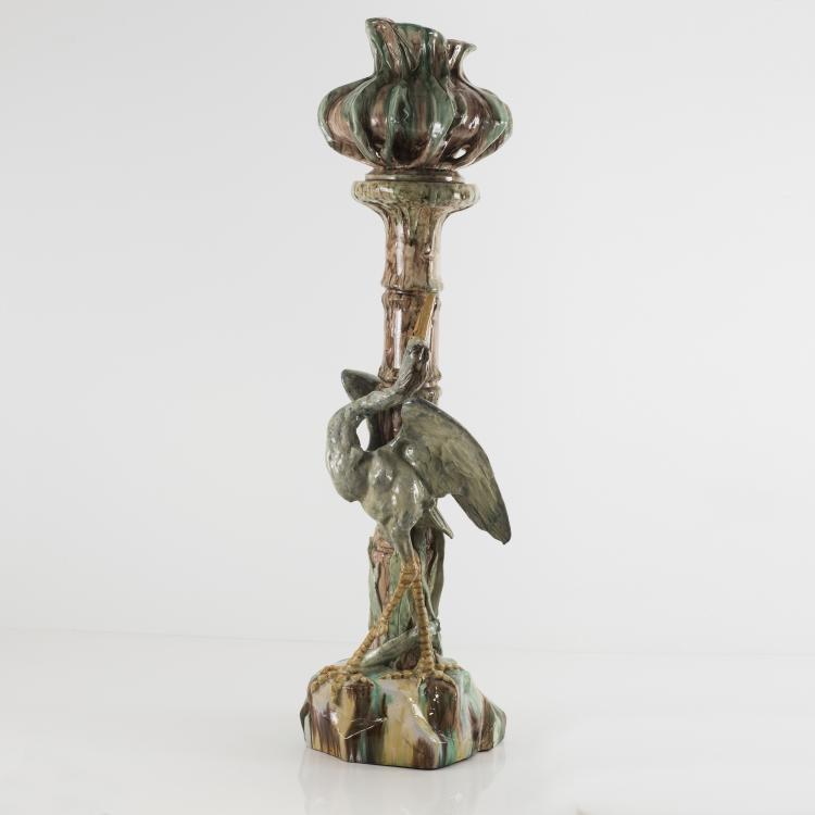 Bild 1 zu Objekt, 'H&eacute;ron' cachepot with column, c1900, Frankreich, Vallauris (wohl), 138B 551