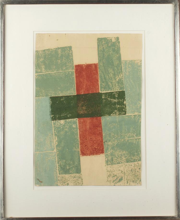 Hauptbild zu Objekt, Untitled (Cross in red and green), 1968, Hermann Gl&ouml;ckner, 136B 65