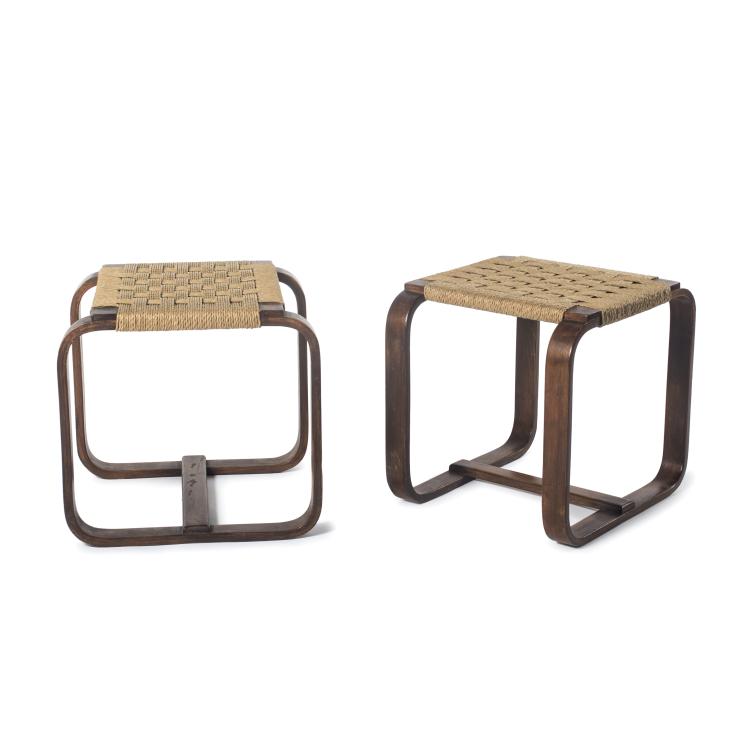 Hauptbild zu Objekt, Two 'Bocconi' stools, c1939, Giuseppe Pagano Pogatschnig, Maggioni, Gino, Varedo, 136A 95