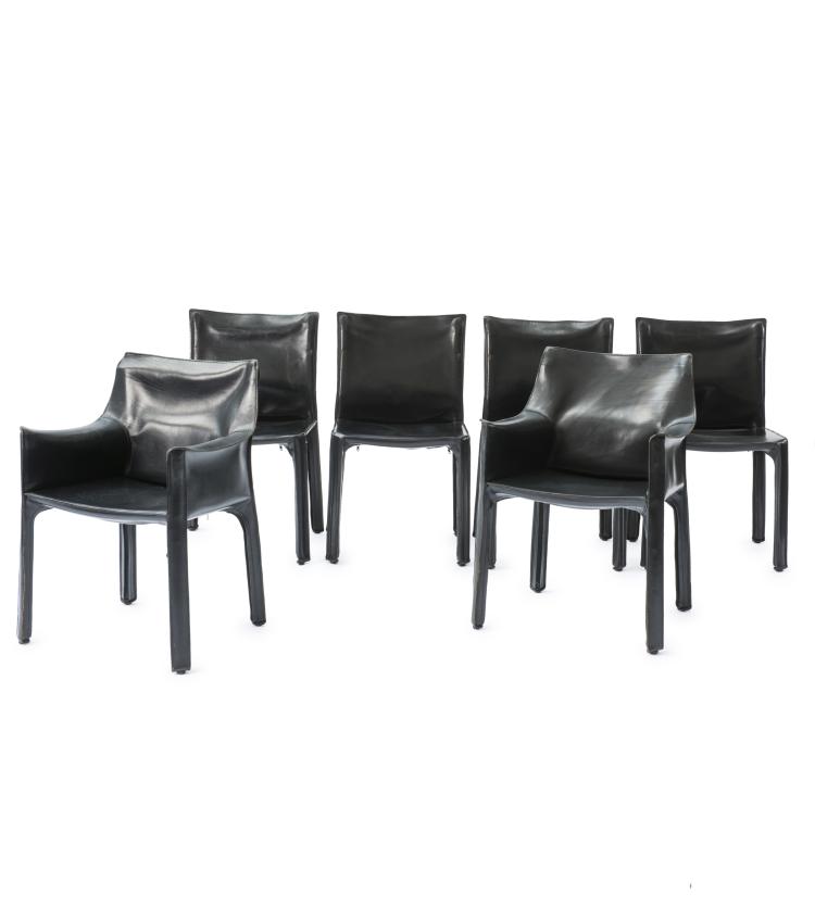 Hauptbild zu Objekt, Two 'Cab 413' armchairs, four 'Cab 412' sidechairs, 1979, Mario Bellini, Cassina, Mailand, 137B 505