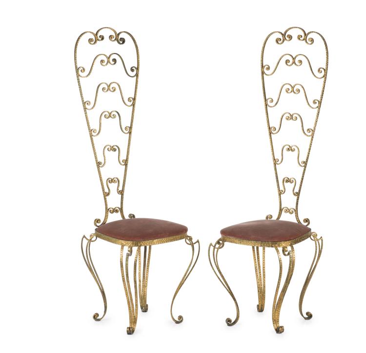 Hauptbild zu Objekt, Two high-back chairs, 1950s, Pier Luigi Colli, Colli, Turin, 137B 249