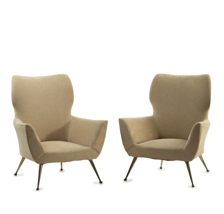 Hauptbild zu Objekt, Two easy chairs, 1950s, Italien, 139B 310