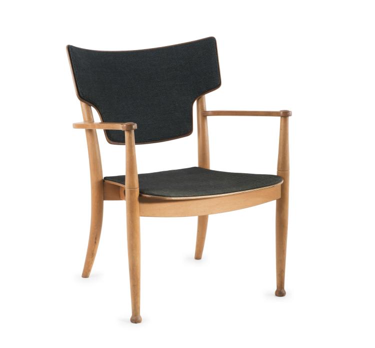 Hauptbild zu Objekt, Armlehnsessel 'Portex', 1944, Peter Hvidt, Fritz Hansen, Aller&oslash;d, 137A 39