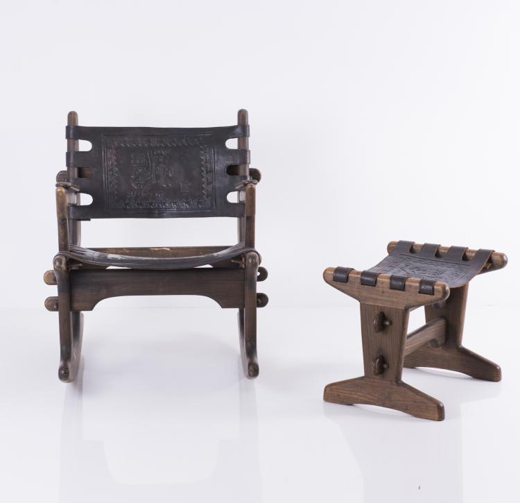 Bild 1 zu Objekt, Rocking chair with stoo, c1970, Angel Pazmino, Meubles de Estilo, Ecuador, 137B 478
