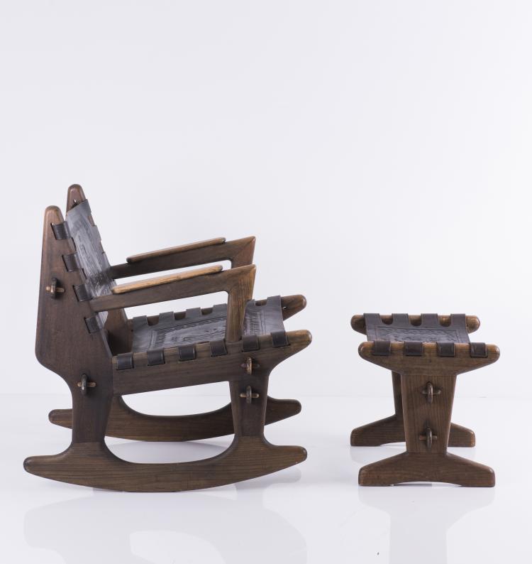 Bild 2 zu Objekt, Rocking chair with stoo, c1970, Angel Pazmino, Meubles de Estilo, Ecuador, 137B 478