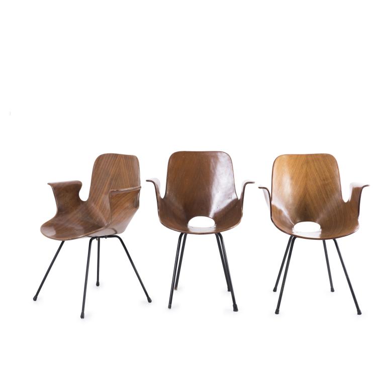 Hauptbild zu Objekt, Three 'Medea' armchairs, 1955, Vittorio Nobili, Tagliabue, Meda-Mailand, 137B 296