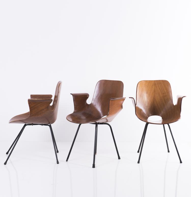 Bild 1 zu Objekt, Three 'Medea' armchairs, 1955, Vittorio Nobili, Tagliabue, Meda-Mailand, 137B 296