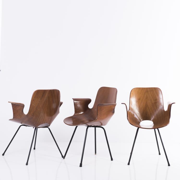 Bild 2 zu Objekt, Three 'Medea' armchairs, 1955, Vittorio Nobili, Tagliabue, Meda-Mailand, 137B 296