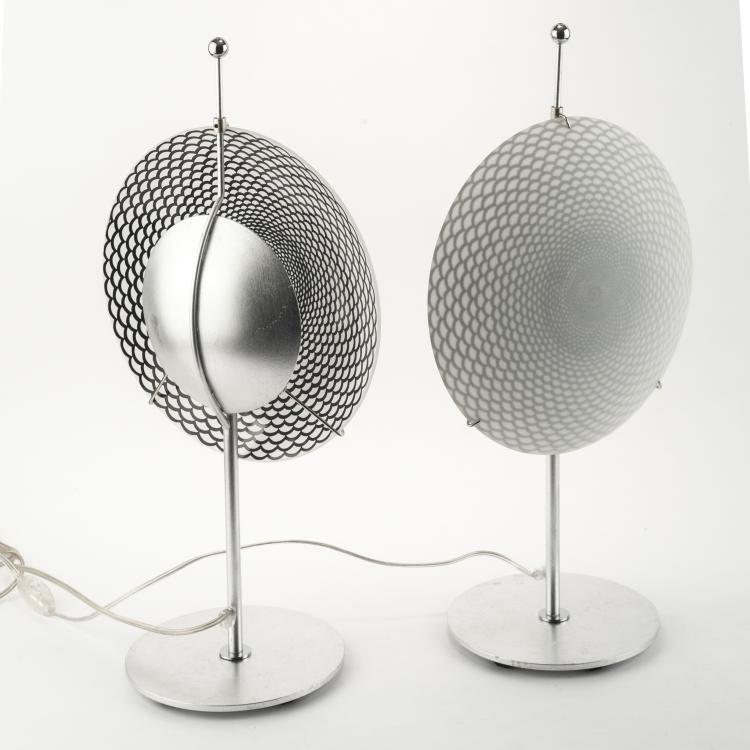 Bild 1 zu Objekt, Zwei Tischleuchten 'Ottica', um 1995, Barnaba Fornasetti, Antonangeli Illuminazione, Paderno Dugnano/Mailand, 137B 554