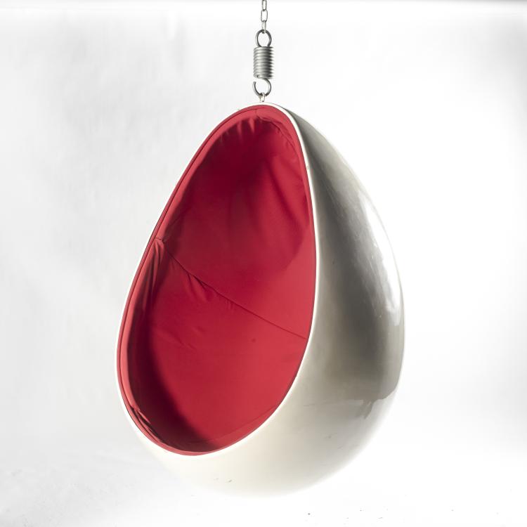 Bild 1 zu Objekt, H&auml;ngesessel 'Ovalia' (Variante), 1968, Henrik Thor-Larsen, Italien (zugeschrieben), 137A 194