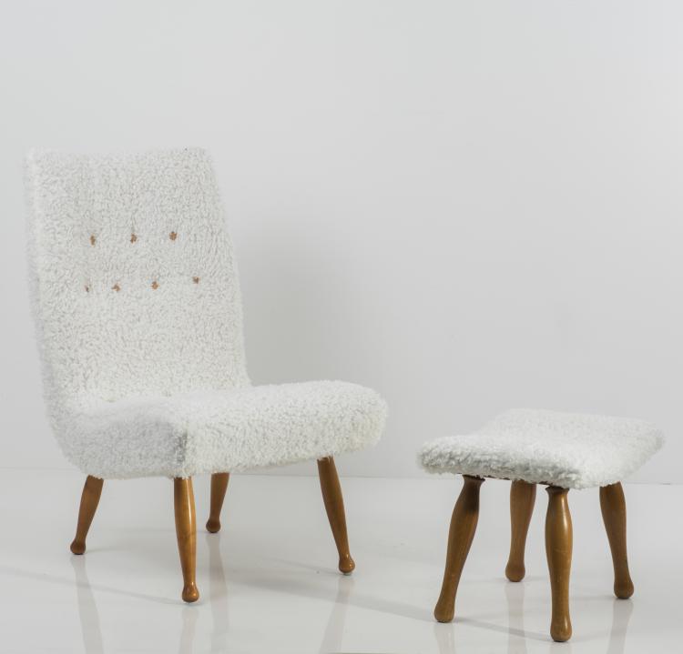 Bild 1 zu Objekt, Sessel mit Ottoman, um 1955, Skandinavien, 137A 63