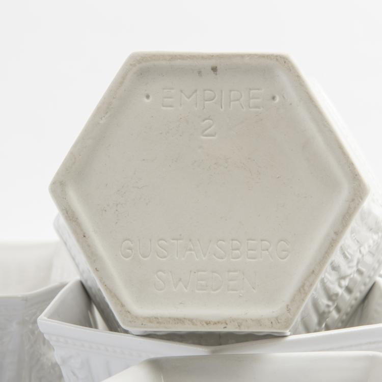 Bild 1 zu Objekt, Acht Blument&ouml;pfe 'Empire', 1930er Jahre , Gustafsberg, Stockholm, 139B 226