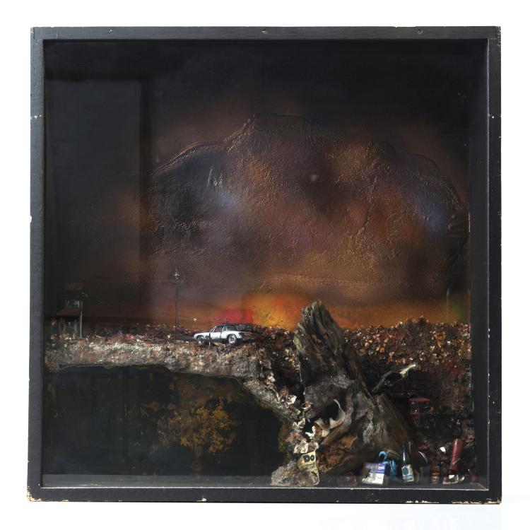 Hauptbild zu Objekt, Materialbild 'Biokinetik am Mittelmotorporsche des Aufsehers', 1972, H. A. Schult, 138C 849