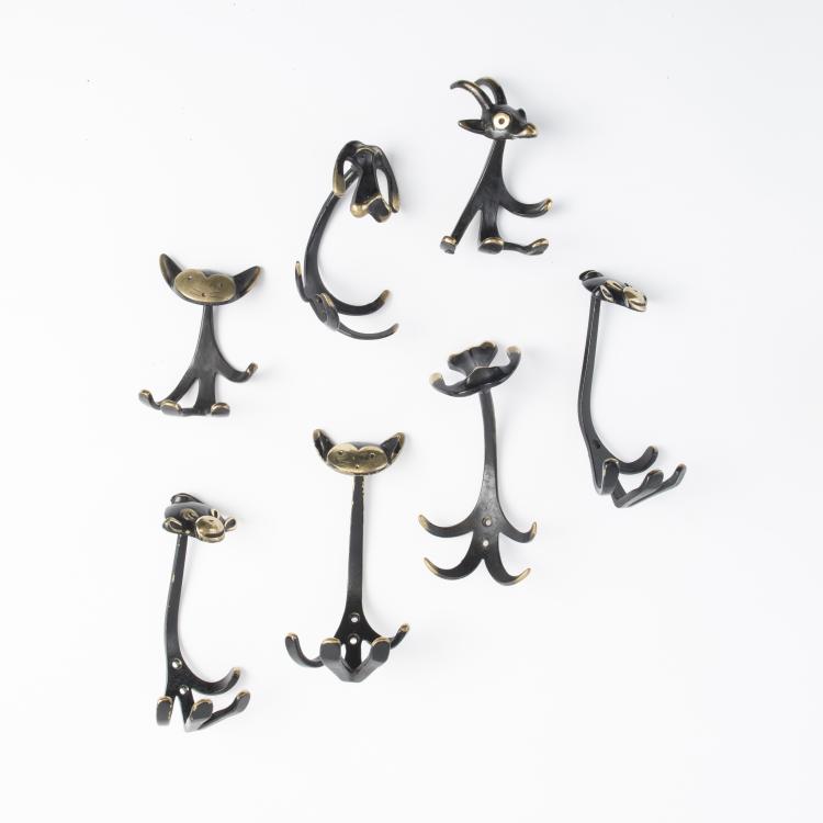 Bild 1 zu Objekt, Seven coat hooks, c. 1950, Walter Bosse, Baller, Hertha, Wien, 139B 533