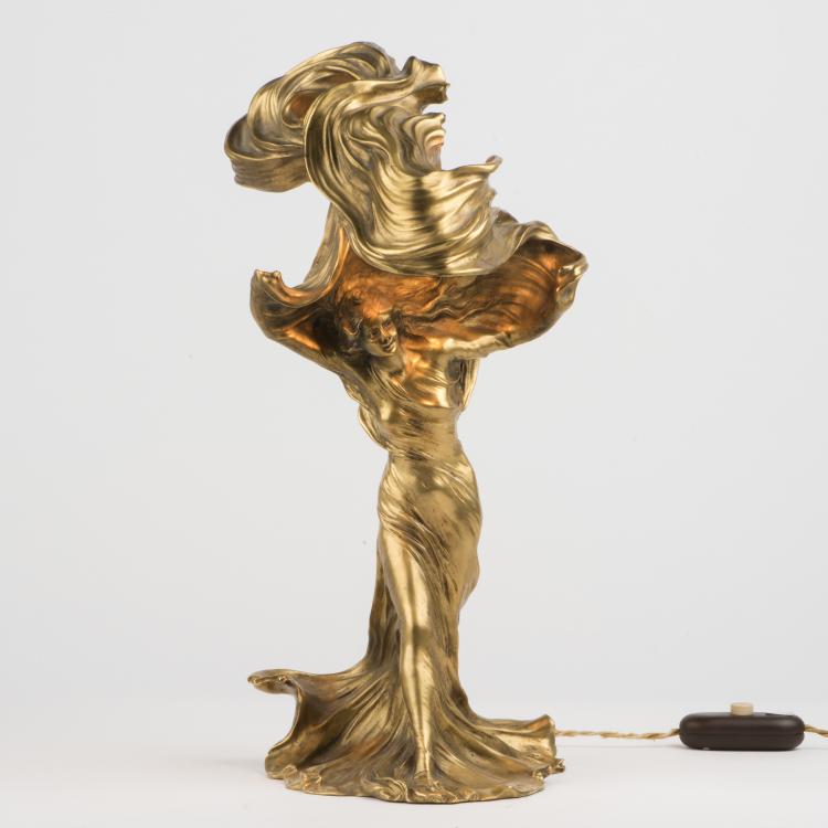 Bild 2 zu Objekt, Figurative 'La danse, la Lo&iuml;e Fuller' table light, model for the Paris World Fair, 1900, Raoul-Fran&ccedil;ois Larche, Siot-Decauville, Paris, 138B 404