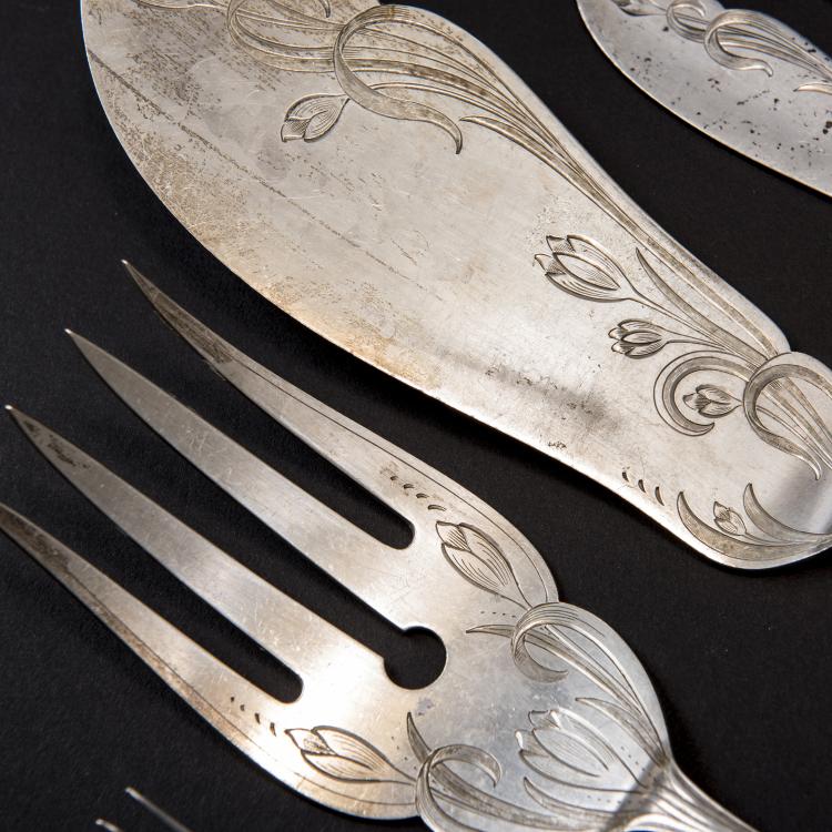Bild 3 zu Objekt, 'Meadow Saffron' fish cutlery, 1902, Heinrich Vogeler, Wilkens & S&ouml;hne, Bremen, 138B 696