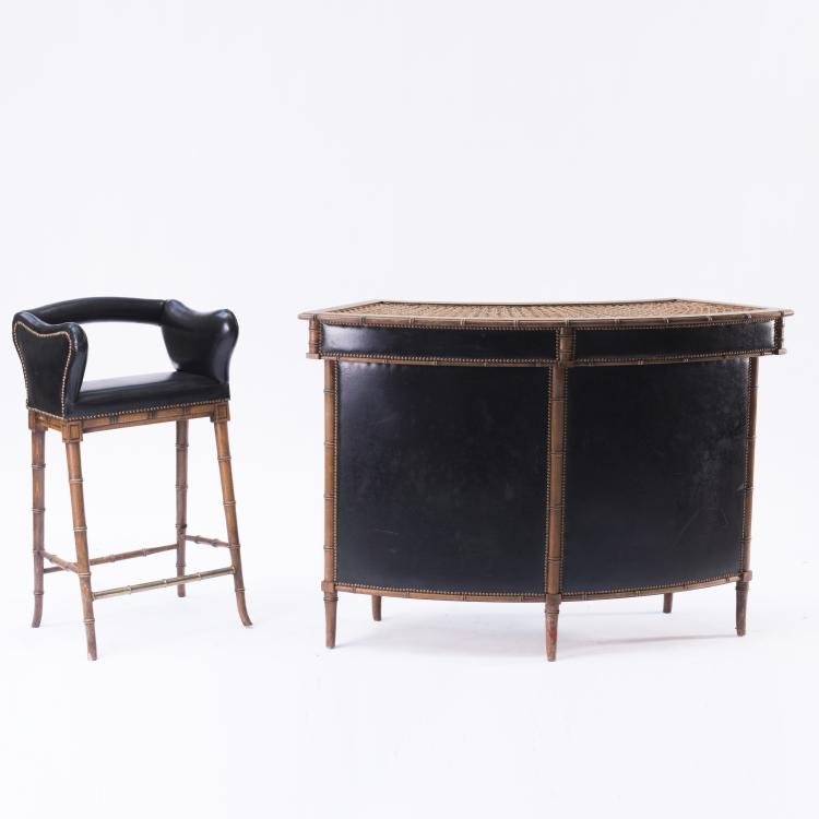 Bild 1 zu Objekt, Bar counter and three bar stools, 1920/30s, England (zugeschrieben), 139B 208