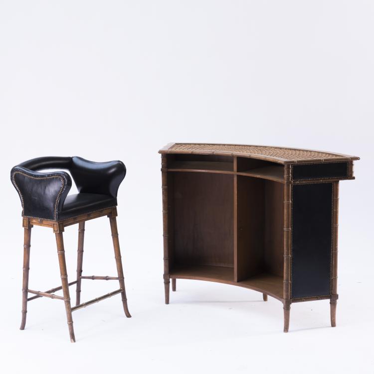Bild 3 zu Objekt, Bar counter and three bar stools, 1920/30s, England (zugeschrieben), 139B 208