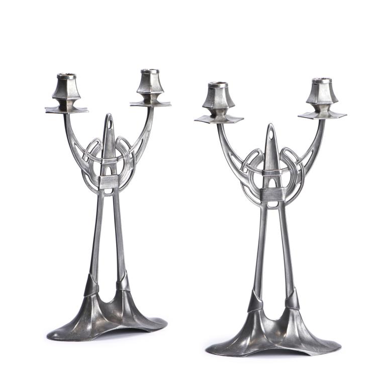 Hauptbild zu Objekt, Two candlesticks, c1902, Albert Reimann, Gerhardi & Cie., L&uuml;denscheid, 138B 640