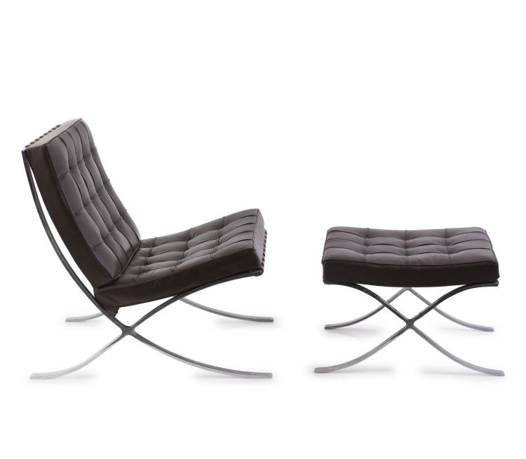 Hauptbild zu Objekt, Sessel und Hocker 'Barcelona', 1929, Ludwig Mies van der Rohe, Knoll International, New York, 139A 51