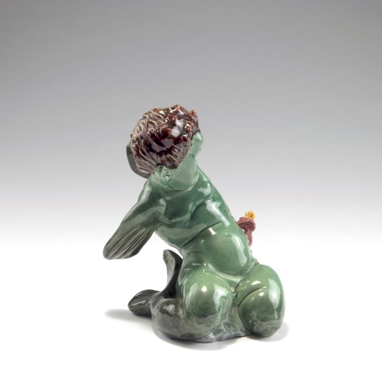 Bild 1 zu Objekt, Neptune Putto with wings and Frog King, c1915, Busch & Ludescher, Wiener Kunstkeramische Werkst&auml;tte, 138B 537
