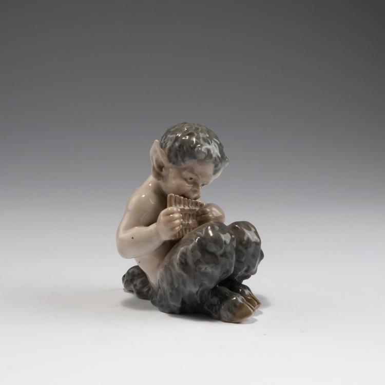 Bild 1 zu Objekt, Pan playing the flute, c1900, Christian Thomsen, Kopenhagen, KPM, 138B 512