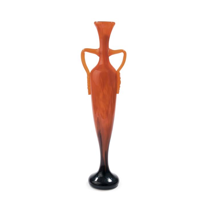 Hauptbild zu Objekt, Tall 'Marbr&eacute;' vase with handles, 1922-24, Schneider, Epinay-sur-Seine, 138B 275