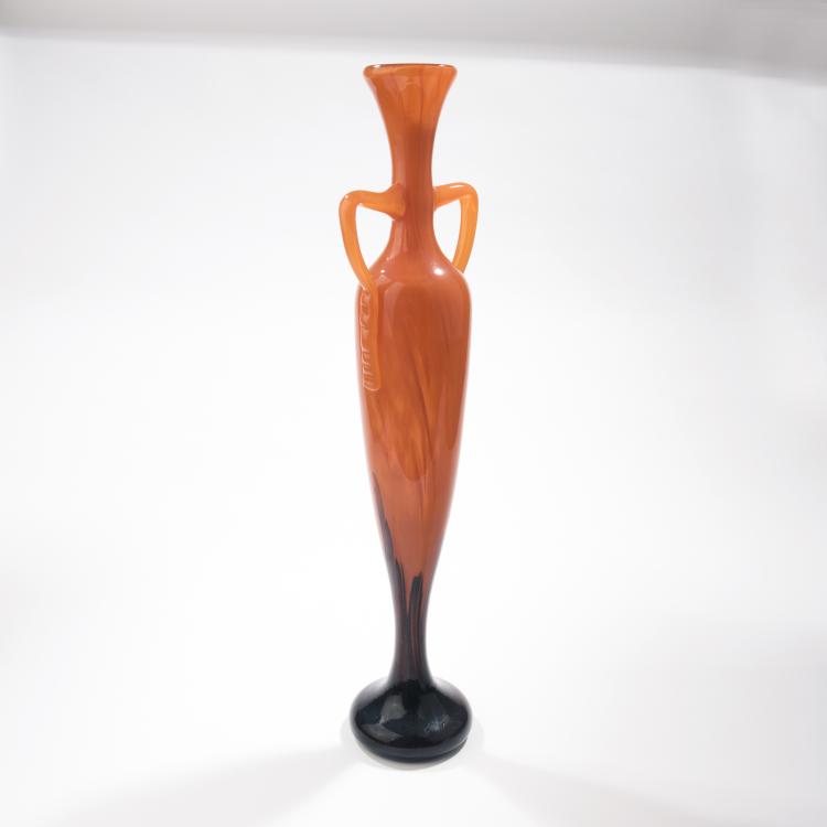 Bild 1 zu Objekt, Tall 'Marbr&eacute;' vase with handles, 1922-24, Schneider, Epinay-sur-Seine, 138B 275