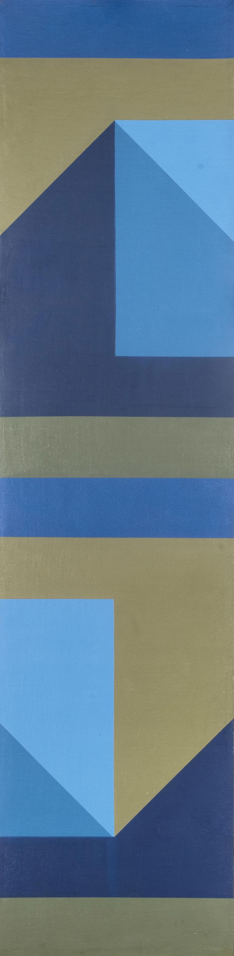 Hauptbild zu Objekt, 'Grundform vorkomponiert neue Teilung in dunkler Farbigkeit', 1965, Heijo Hangen, 138C 823