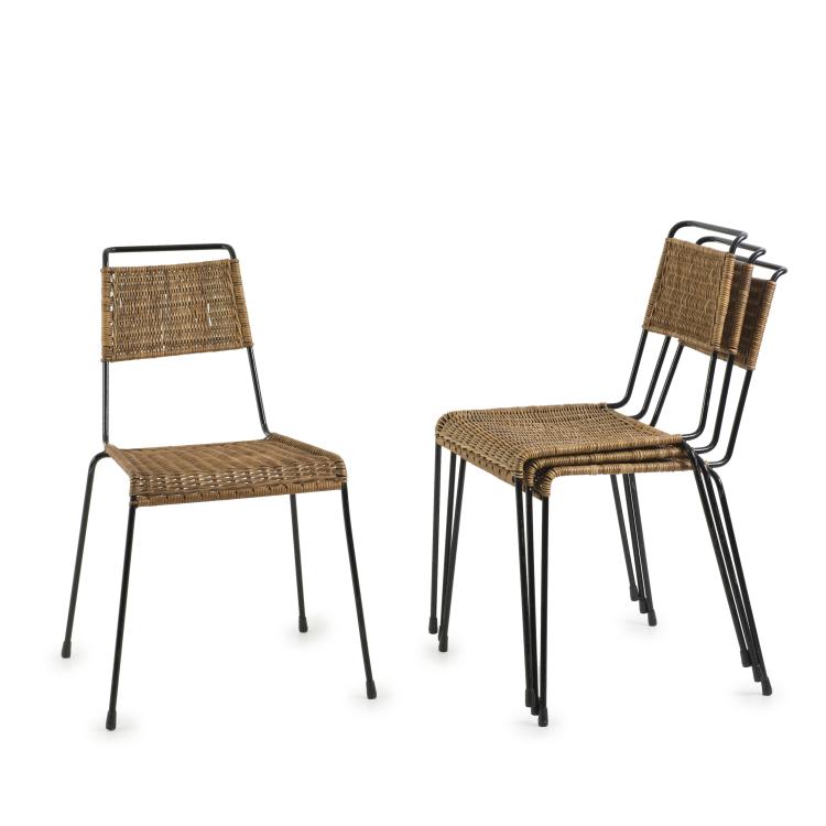 Hauptbild zu Objekt, Four stacking chairs, c. 1955, Paul Schneider-Esleben, Wilde & Spieth, Deutschland, 139A 126