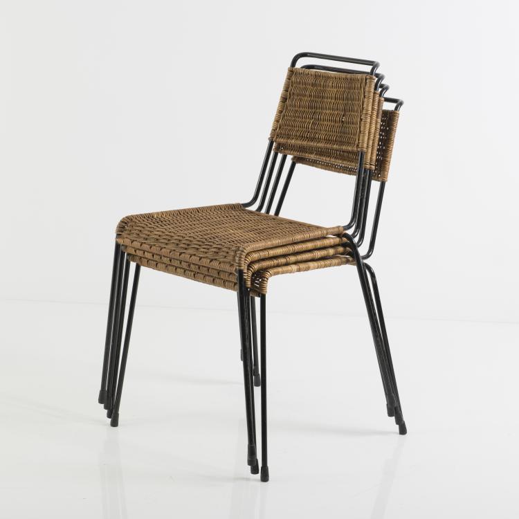 Bild 1 zu Objekt, Four stacking chairs, c. 1955, Paul Schneider-Esleben, Wilde & Spieth, Deutschland, 139A 126