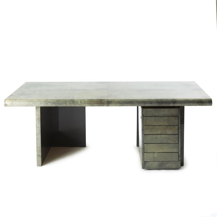 Hauptbild zu Objekt, Desk with container on wheels and shelf, c. 1965, Aldo Tura, Tura, Mailand, 140B 250
