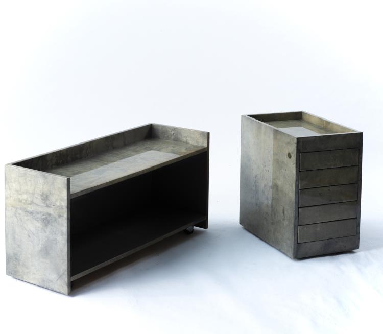 Bild 3 zu Objekt, Desk with container on wheels and shelf, c. 1965, Aldo Tura, Tura, Mailand, 140B 250