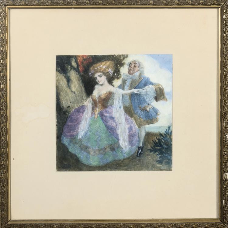 Hauptbild zu Objekt, 'Galante Szene', 1920er Jahre , 138C 773