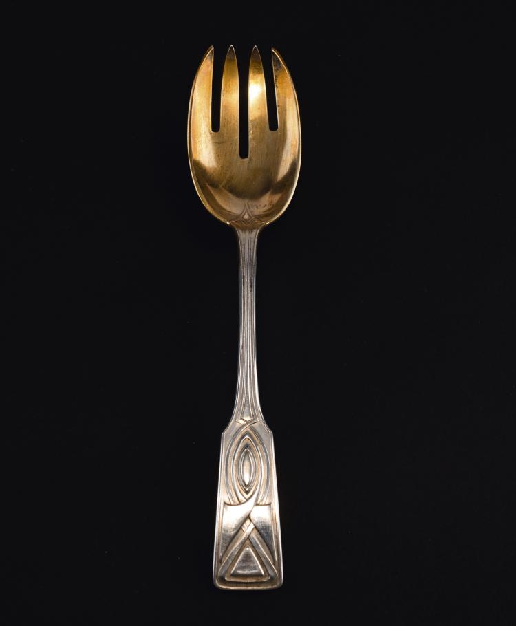 Hauptbild zu Objekt, Vorlegegabel 'Haus Behrens', 1901, Peter Behrens, R&uuml;ckert, M. J., Mainz, 139A 2