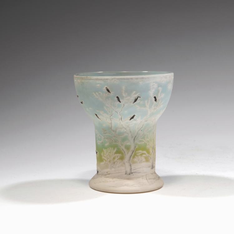 Hauptbild zu Objekt, Vase 'Neige, Corbeaux', 1905, Daum Fr&egrave;res, Nancy, 138B 125