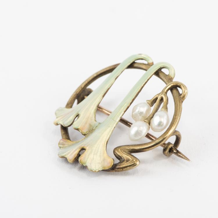 Bild 1 zu Objekt, 'Gingko' brooch, c1905, M&uuml;ller, Wilhelm, Berlin, 138B 706