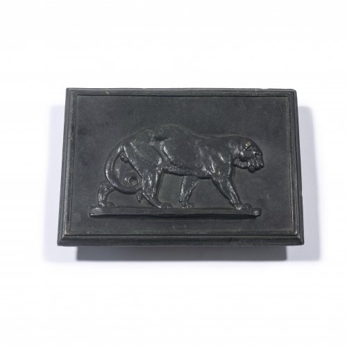 'Prowling lioness' bronze plaque, c1850