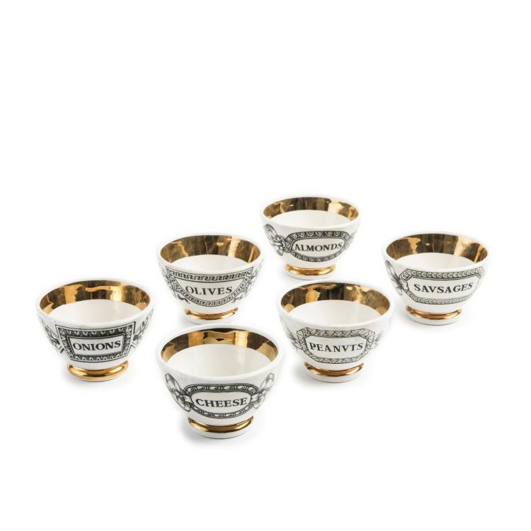 Hauptbild zu Objekt, Six 'Antipasti' bowls, 1950/60s, Piero Fornasetti, Fornasetti, Mailand, 139B 385