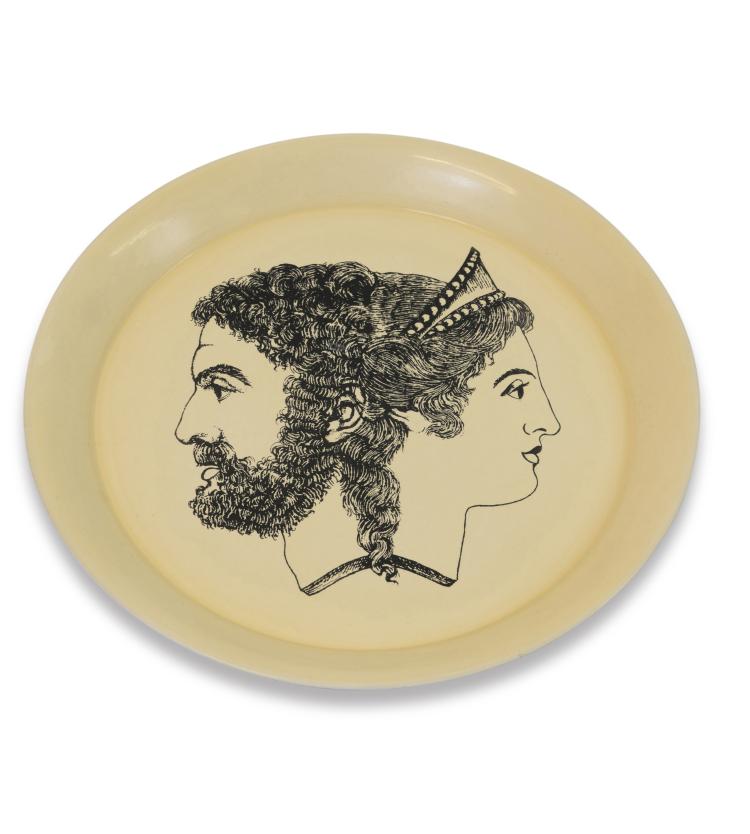 Hauptbild zu Objekt, 'Giano Bifronte' tray, 1960s, Piero Fornasetti, Fornasetti, Mailand, 139B 396