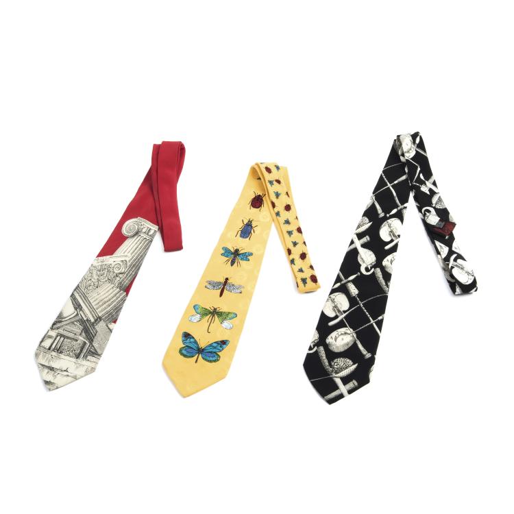 Hauptbild zu Objekt, Three ties, 'Insetti', 'Rovine Romane' and 'Frutta e Posate', 1991-2005, Barnaba Fornasetti, Fornasetti, Mailand, 139B 414