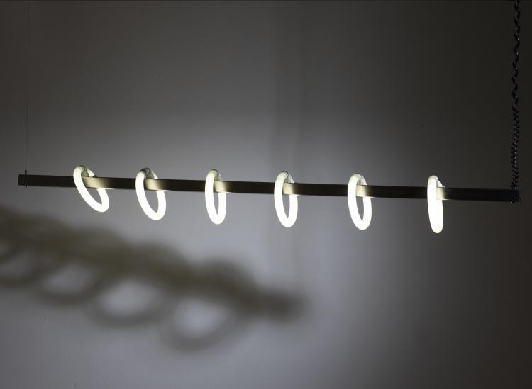 Hauptbild zu Objekt, Ceiling light with neon rings, 1990s, O DIN Design und Imagekonzepte GmbH, Mannheim, 139B 625