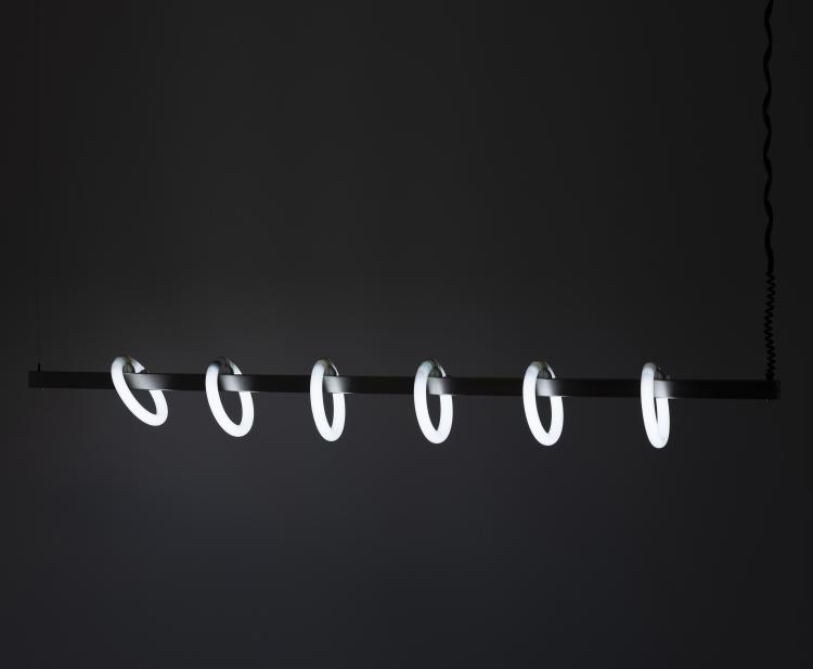 Bild 1 zu Objekt, Ceiling light with neon rings, 1990s, O DIN Design und Imagekonzepte GmbH, Mannheim, 139B 625