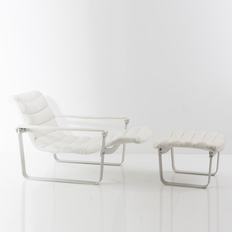 Bild 4 zu Objekt, 'Metal - pullka' easy chair with ottoman, 1968, Ilmari Lappalainen, Asko Oy, Helsinki, 139B 506
