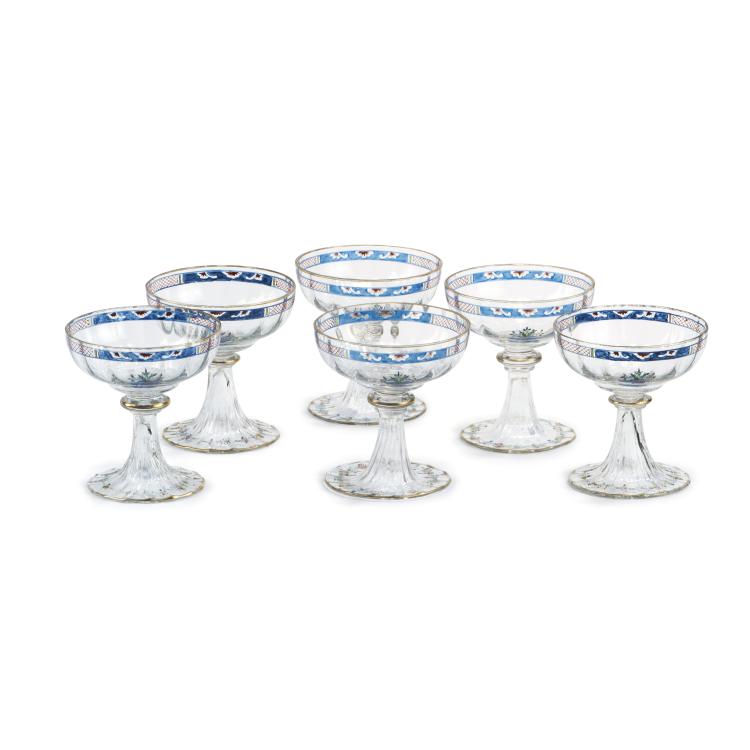 Hauptbild zu Objekt, Sechs Champagnerschalen, um 1900, Damon & Delisle, Paris, 138B 104