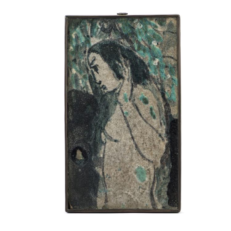 Hauptbild zu Objekt, 'Female nude' tile', 1920s, Max Laeuger, Laeuger, Max, 138B 580