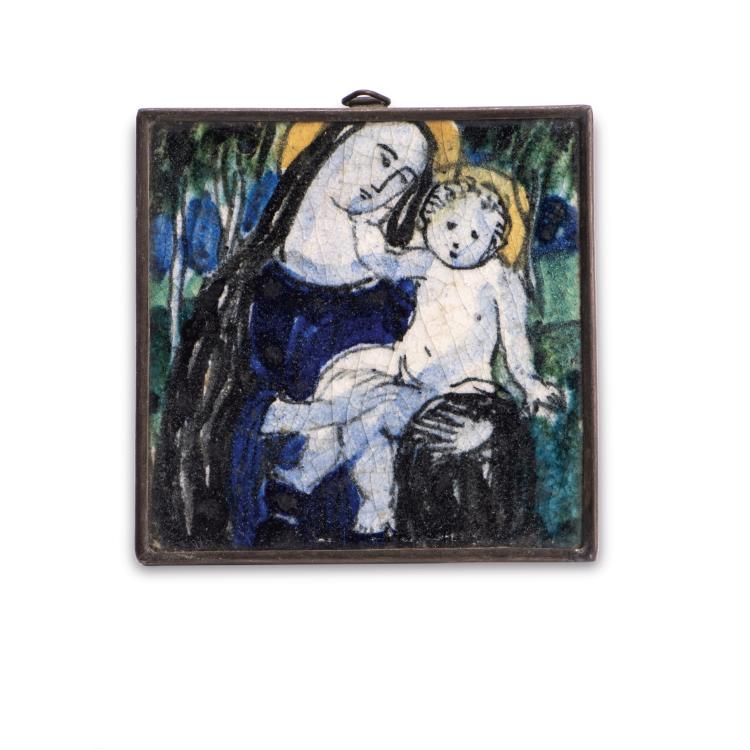 Hauptbild zu Objekt, 'Madonna and Child' tile, 1921, Max Laeuger, Laeuger, Max, Kandern, 138B 585
