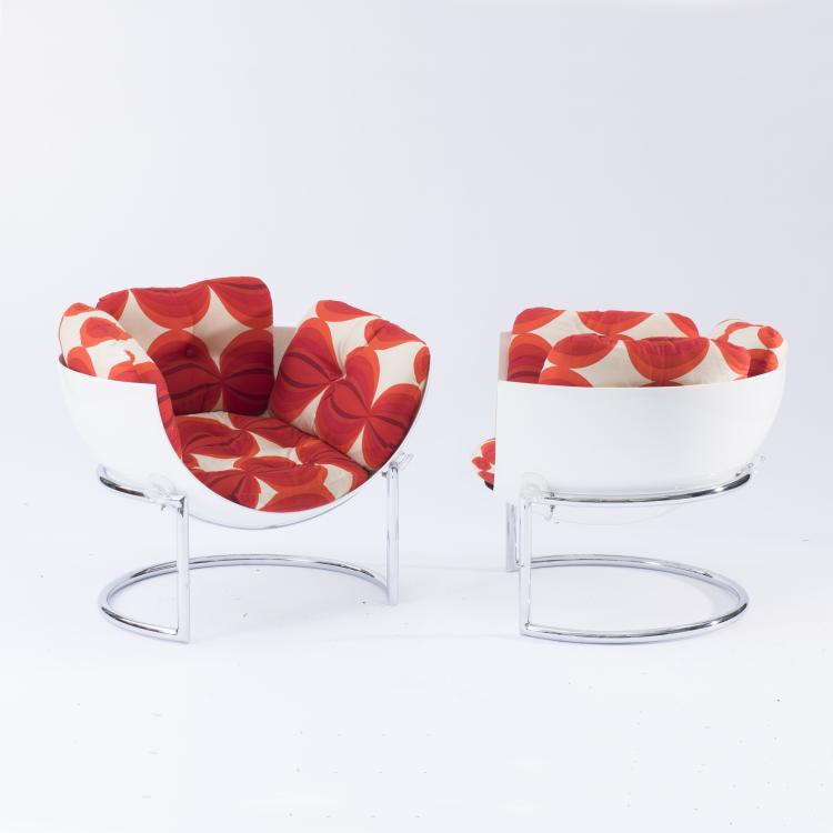 Bild 1 zu Objekt, Two 'Joker' easy chairs, c. 1966, Eugen Schmidt, Schmidt, Eugen, Darmstadt, 139A 162